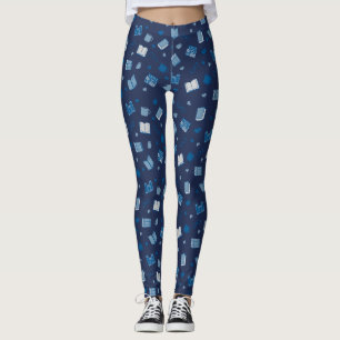 Leggings Cute Blue Livre et Motif de lecture