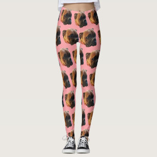 Leggings Cute Boxer Chien Photo Rose Personnalisé