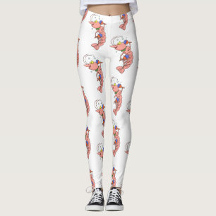 Leggings Cute happy shrimp, dessin animé de crevettes