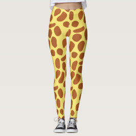 Leggings Cute jaune girafe peau douce motif
