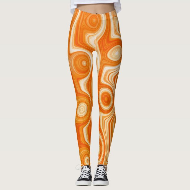 Leggings Cute Liquid Swirl Retro Chic Vibe avec art Super (Devant)