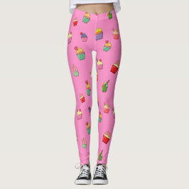 Leggings Cute Motif de cupcake rose fille
