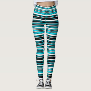 Leggings Cute noir blanc rayures aqua Coque-Mate iPhone cas