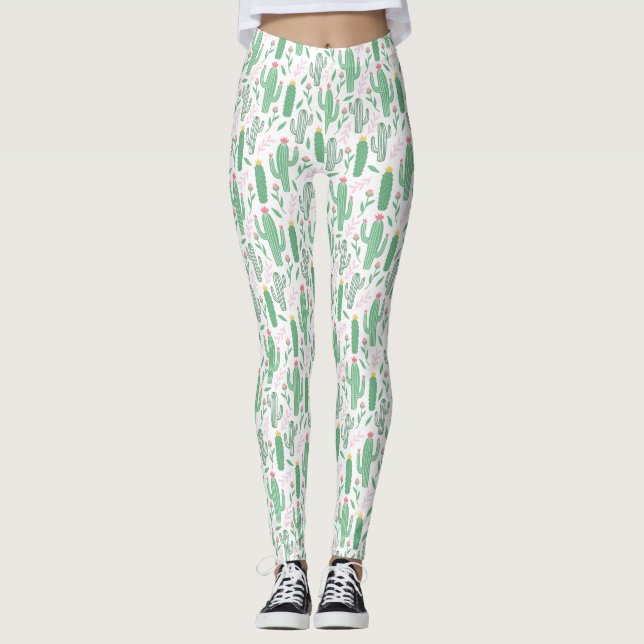 Leggings Cute Prickly Cactus Motif (Devant)