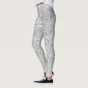 Leggings Cute Silver Cheetah Leopard Motif d'impression