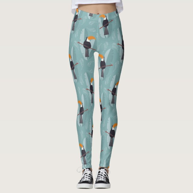 Leggings Cute Toucans motif (Devant)