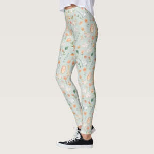 Leggings Cute Turquoise bébé animal Pastel Motif
