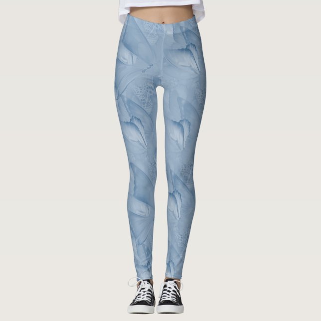 Leggings Cyanotype Papillons mobiles (Devant)
