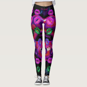 Leggings Cyber Lèvres Vénus - Embrasse-Moi Rapidement. Mult