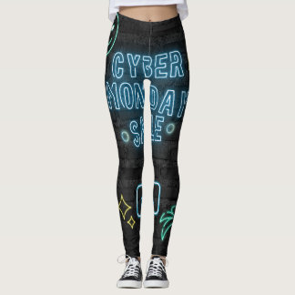 Leggings Cyber-Lumineuses en néon - Vibes noir et 