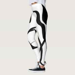 Leggings Cycle de rotation : noir et blanc Abstrait