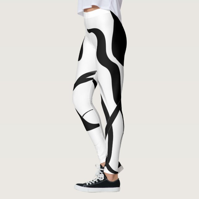 Leggings Cycle de rotation : noir et blanc Abstrait (Gauche)
