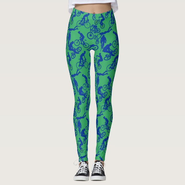 Leggings Cyclisme Freestyles Motif.w x4 Vert BG (Devant)