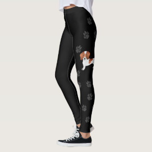 Leggings Dachshund à poil court pied rouge dessin animé chi