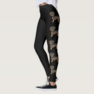 Leggings Dachshund à poil dur sanglier de dessin animé mign