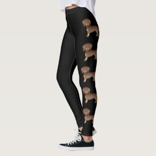 Leggings Dachshund à poil lisse chocolat et fauve Chien mig