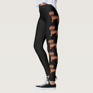 Leggings Dachshund à poil lisse couleur sable rouge Chien d