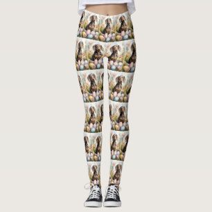 Leggings Dachshund avec œufs de Pâques