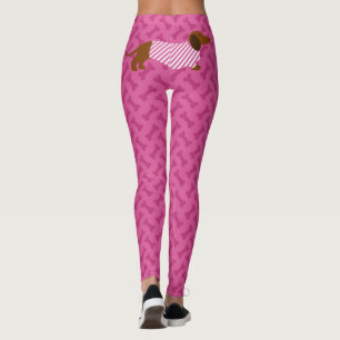 Leggings Dachshund roses