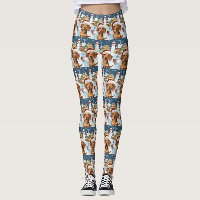 Leggings Dachshund Winter Wonderland Christmas Joy (Devant)