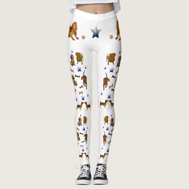 Leggings Dachshunds & Stars Art (Devant)