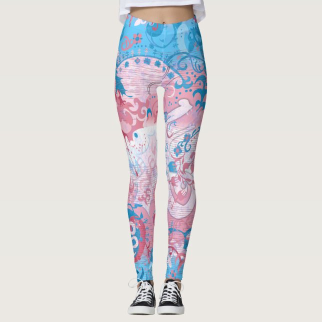 Leggings Damas de serpent transgenre - Couleur de drapeau d (Devant)
