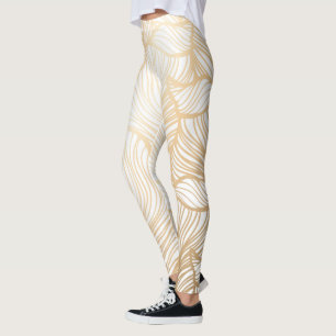 Leggings Damask Gold Floral