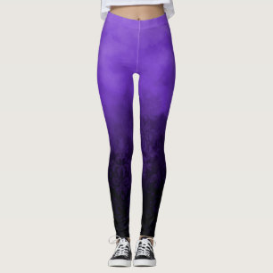 Leggings Damassé Glamour de Mode Nuageux Fumé Violet