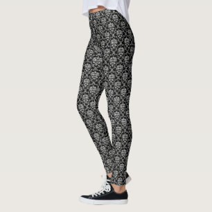 Leggings Damassé noire et blanche
