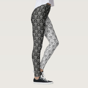 Leggings Damassé noire et blanche d'opposúx de miroir