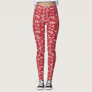 Leggings Damassé rouge