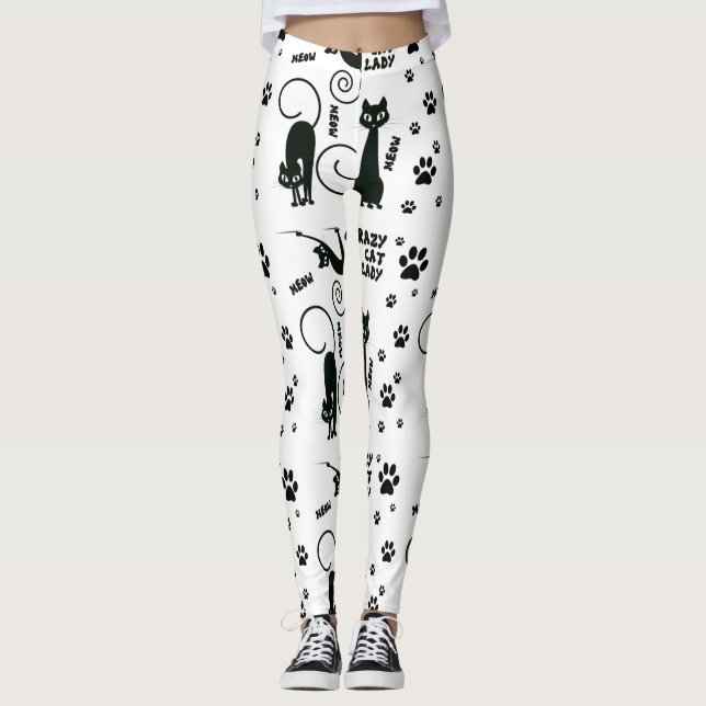 Leggings dame folle guêtres de chat (Devant)