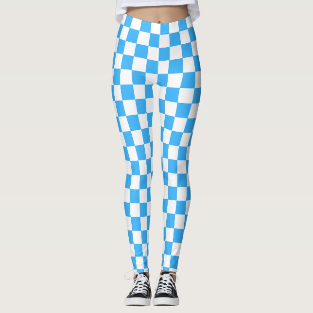Leggings Damier bleu clair classique  (Devant)