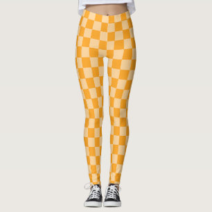 Leggings Damier orange et orange clair