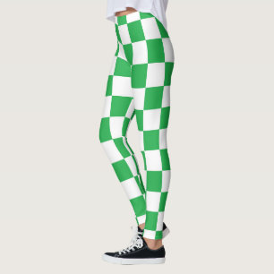 Leggings Damier Vert et Blanc