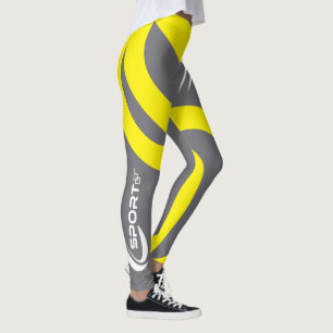 Leggings Damonti Sport Nouvelle Vague Jambes Jaunes Gris