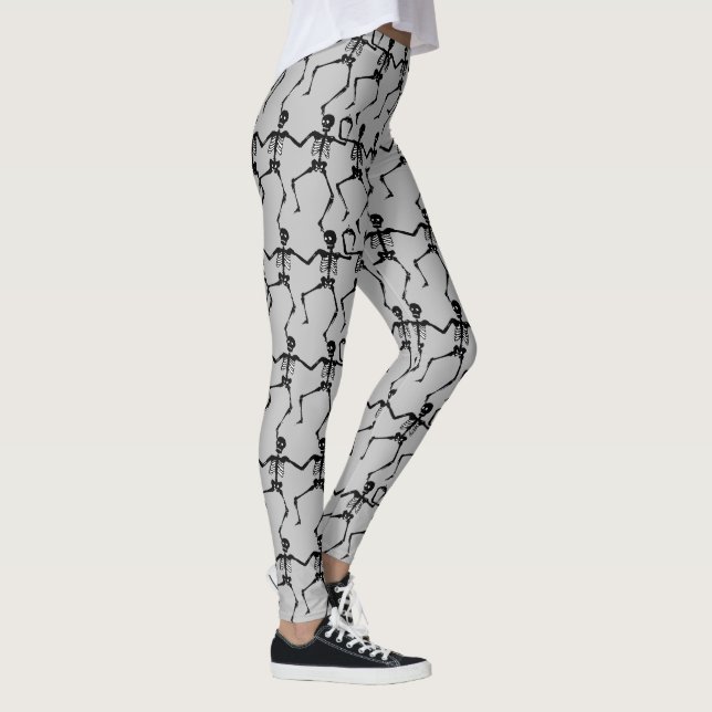 Leggings Dancing Skeleton Grey and Black (Droite)