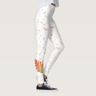 Leggings Dandelions délicats et feuilles d'automne