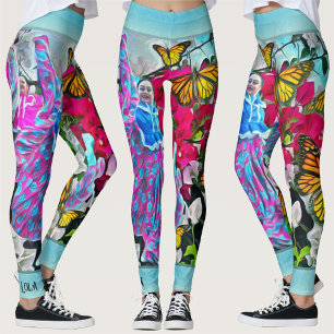 Leggings Danse avec Fleurs et Papillons PV01