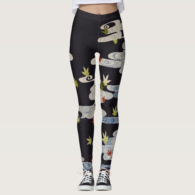 Leggings DANSE KIMONO, EAU COURANTE, CHUTE FEUILLE Florale (Devant)