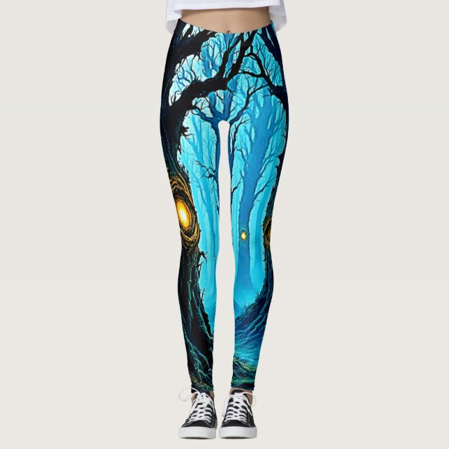 Leggings Dark Fantasy Eyeball Forest Design (Devant)