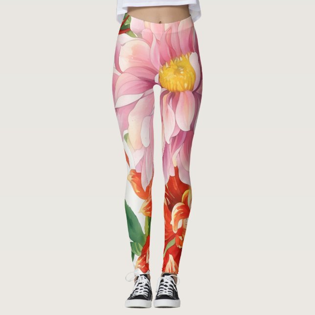 Leggings d'art à fleurs vintages (Devant)