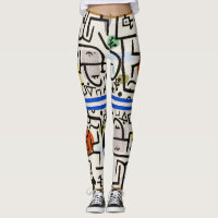 Leggings d'art Abstrait inspirés par Klee