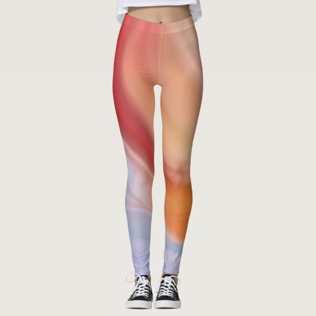 leggings d'art orange rouge violet vert (Devant)
