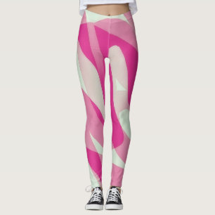 Leggings d'art rose et pastel
