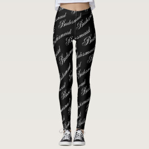 Leggings de Bridesmaid - Noir sur Blanc