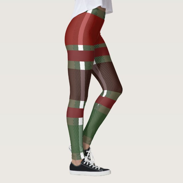 Leggings de Burgandy vert de Noël (Droite)