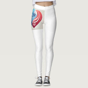 Leggings de coeur Yin Yang - Harmonie et équilibre