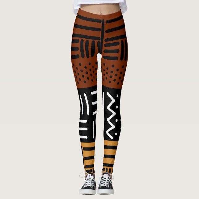Leggings de concepteurs de tissus de boue imprimés (Devant)