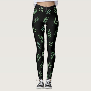 Leggings de conception feuille botanique - tendanc